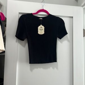 Black altard state crop top